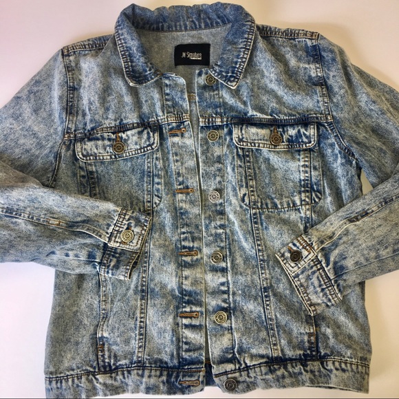 JW Signature Los Angeles Jackets & Blazers - Acid Wash Jean Trucker Jacket L large